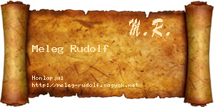Meleg Rudolf névjegykártya